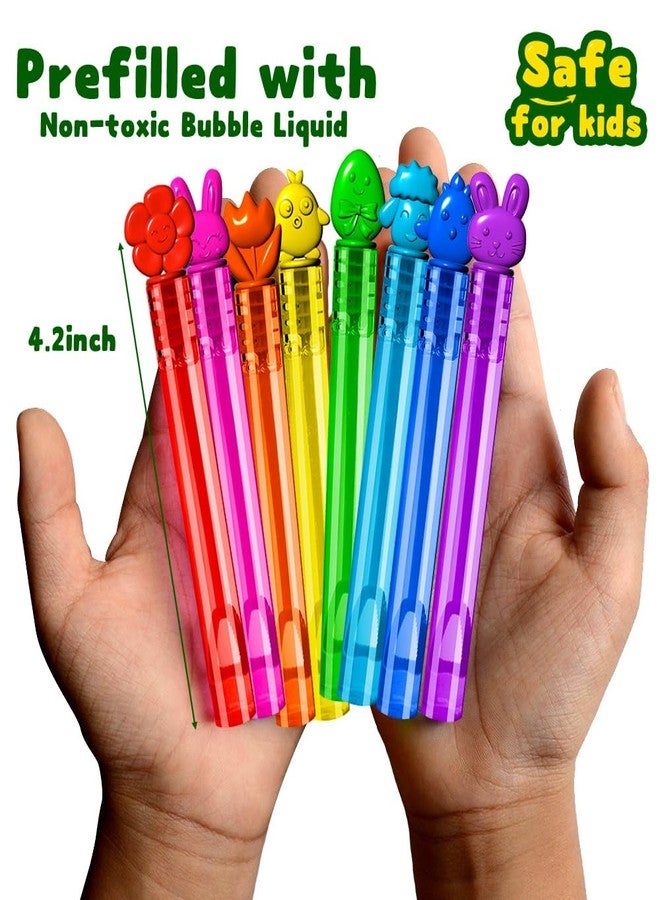 VKTEN 32Pcs Easter-Themed Mini Bubble Wands Assortment 8 Colors 8 Styles Bubble Party Favors for Kids,Easter Basket Stuffers Essentials - Image 3